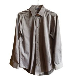 Kenneth Cole Grey Striped Slim Fit Non-Iron Dress‎ Shirt Button-Up, size 15-15.5